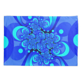 Funda De Cojín Tonos de arte fractal azul moderno abstracto