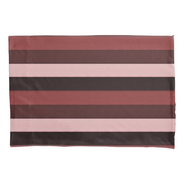 Funda De Cojín Tonos rosados y borgoñosos rayados (Anverso-izquierdo)