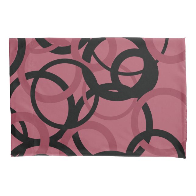 Funda De Cojín Topacio ahumado y círculos negros (Anverso)