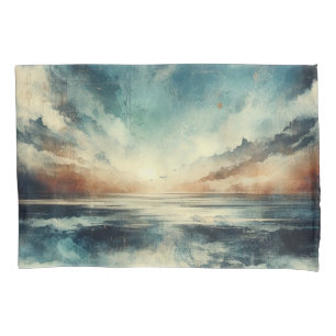 Funda De Cojín Tormenta azul paisaje marino fotografía antigua