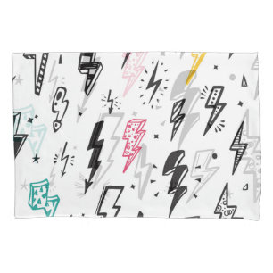 Funda De Cojín Tornillos relámpagos, conjunto de doodles dibujado