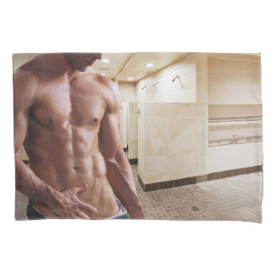 Funda De Cojín Torso masculino musculoso sin camiseta de Slippery
