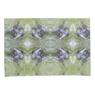 Funda De Cojín Tortuga de baño con la cabeza hacia arriba