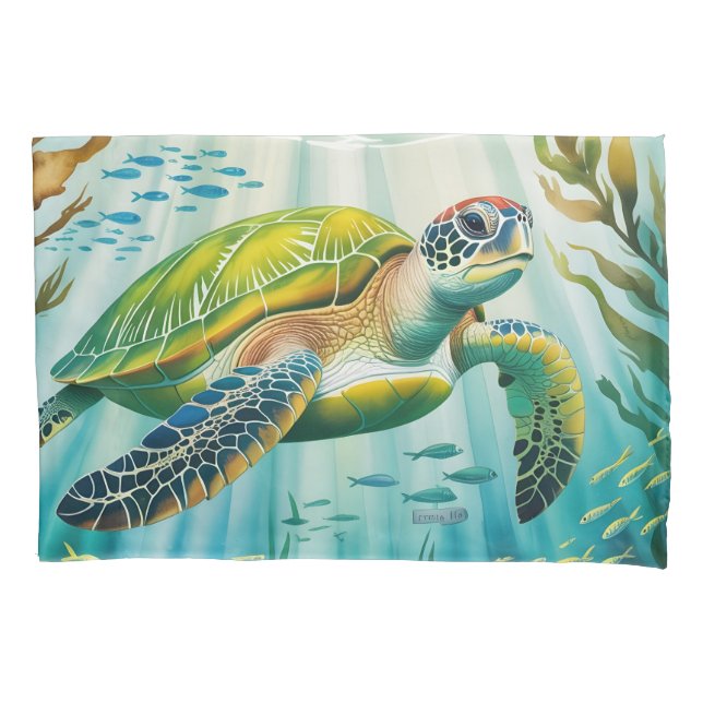 Funda De Cojín Tortuga pintada (Anverso)