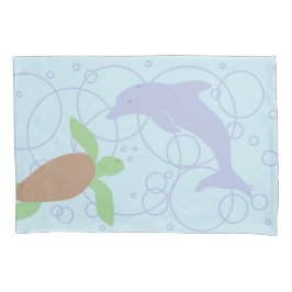 Funda De Cojín Tortuga y delfín de mar