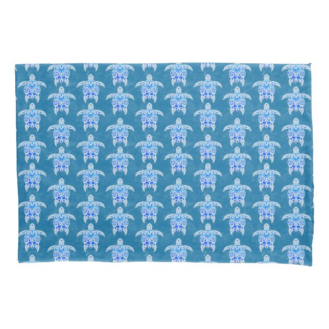 Funda De Cojín Tortugas azules tribales honu (Anverso)