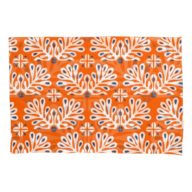 Funda De Cojín Tradición escandinava: Mosaico étnico floral. (Anverso)