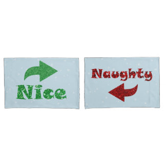 Funda De Cojín Travieso o Bueno Divertido Azul Navidad
