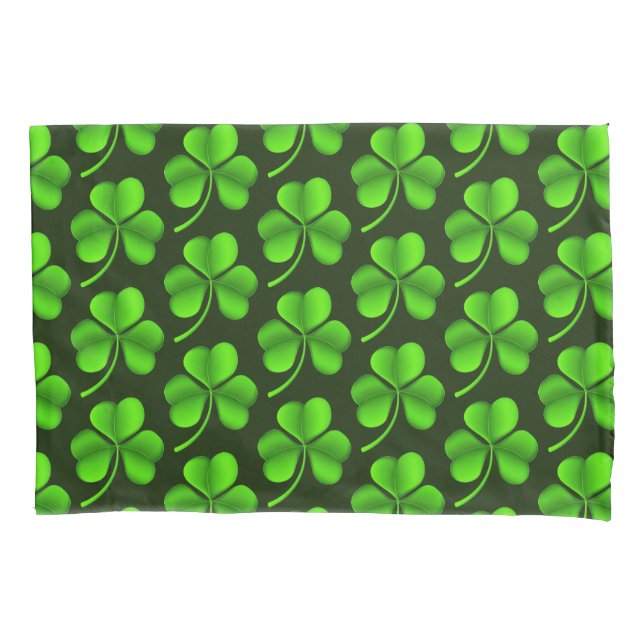Funda De Cojín Tréboles sobre verde oscuro pct (Anverso)