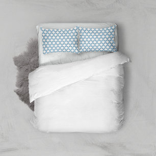 Funda De Cojín Trellis azul blanco y bebé, Entramado, Quatrefoil