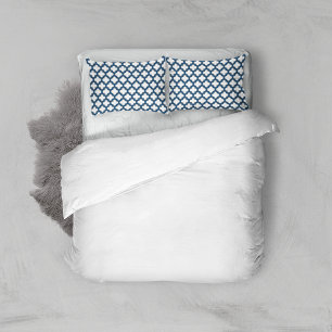 Funda De Cojín Trellis azul blanco y naval, Entramado, Quatrefoil