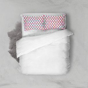 Funda De Cojín Trellis blanca y roja, Entramado, Quatrefoil