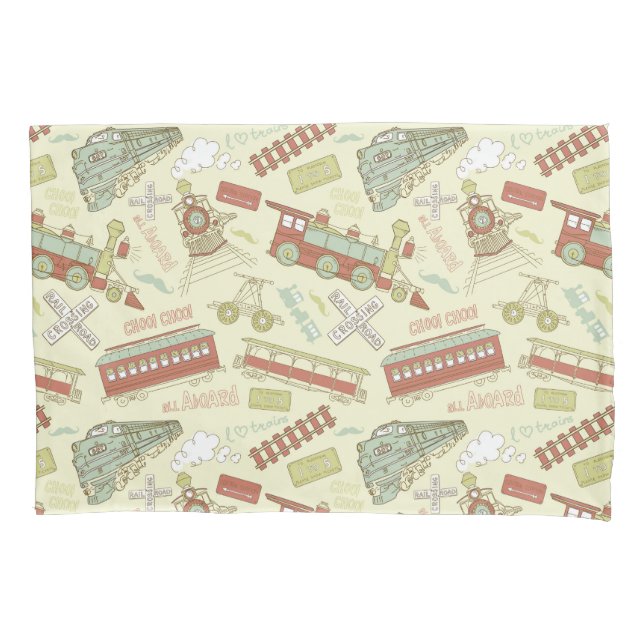 Funda De Cojín Trenes de Antigüedades Choo Choo (Anverso)