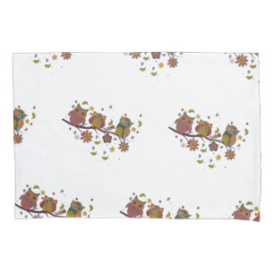 Funda De Cojín Tres búhos en rama