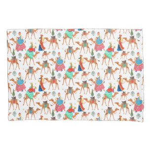 Funda De Cojín Tres Reyes Magos y camellos estampado total