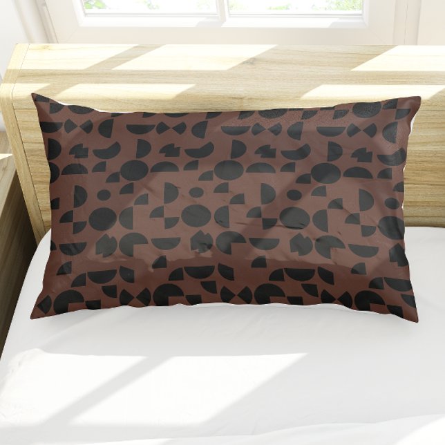 Funda De Cojín Tribal geométrica elegante y marrón moderno (Brown Modern Elegant Geometric Tribal Pillow Case)
