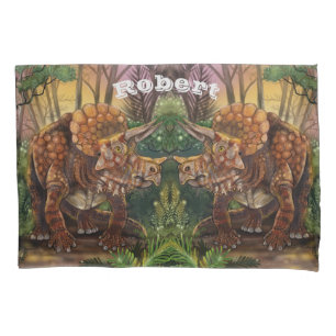 Funda De Cojín Triceratops Bosque Personalizar tu propio nombre
