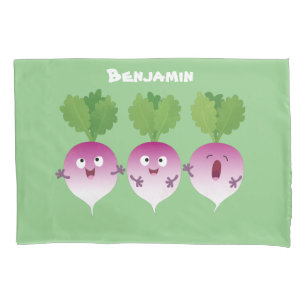 Funda De Cojín Trío de verduras de nabo lindo personalizado