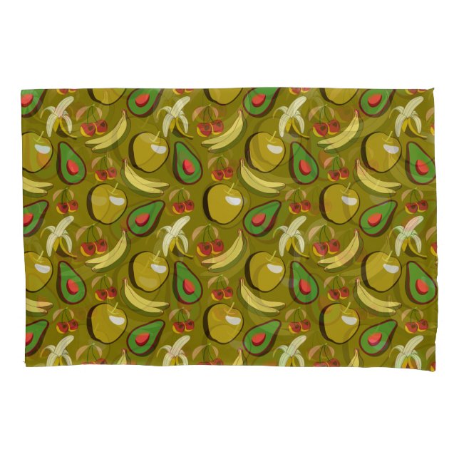 Funda De Cojín Tropical fruit seamless pattern yellow (Anverso-izquierdo)