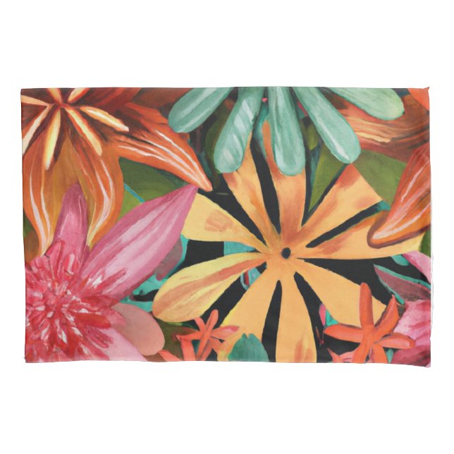 Funda De Cojín tropical/hawaiano/floral/floral (Anverso)