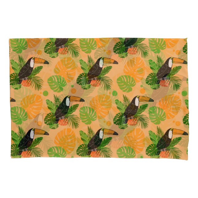 Funda De Cojín Trópico Toucan Bird Seamless Pattern (Anverso)