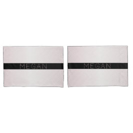 Funda De Cojín Tu Nombre | Rayas Ombre Rosadas Sutiles y Blancas