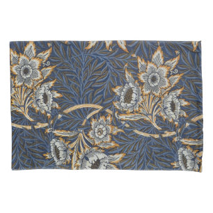 Funda De Cojín Tulipán de sauce patrón azul floral de William Mor
