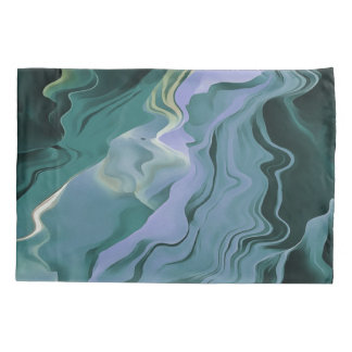 Funda De Cojín Turbulencia azul Pour Acrílico Resumen de arte