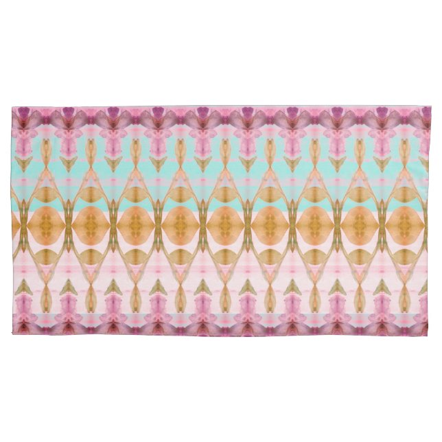 Funda De Cojín Turquesa Rosa Y PLum (Anverso)