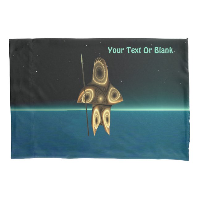 Funda De Cojín Tuvaaq - Cazador inuit fractal (Anverso)