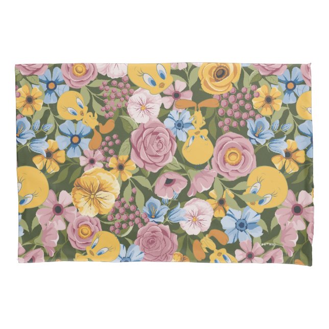 Funda De Cojín TWEETY™ Floral Embroidery Pattern (Anverso)