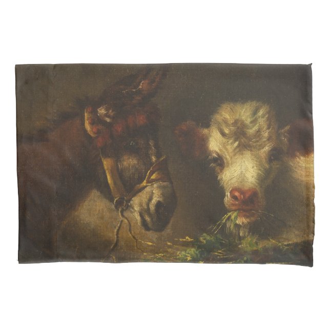 Funda De Cojín Two Friends (Donkey and Lamb) (Farm Animals) (Anverso-izquierdo)