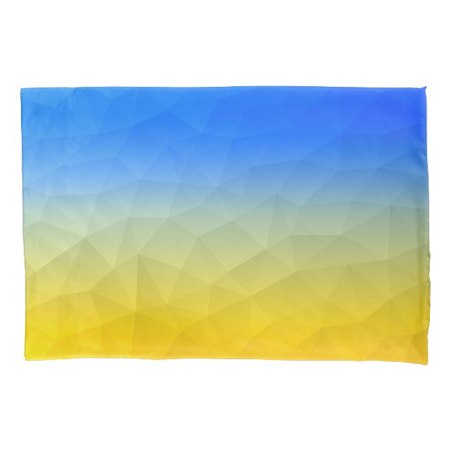 Funda De Cojín Ukraine yellow blue geometric mesh pattern (Anverso)