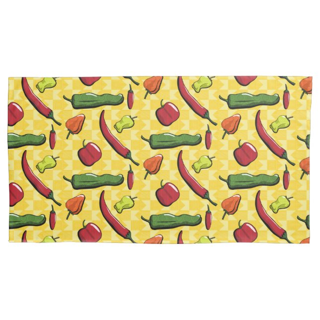 Funda De Cojín Un mundo de pimientos de chile (Anverso)