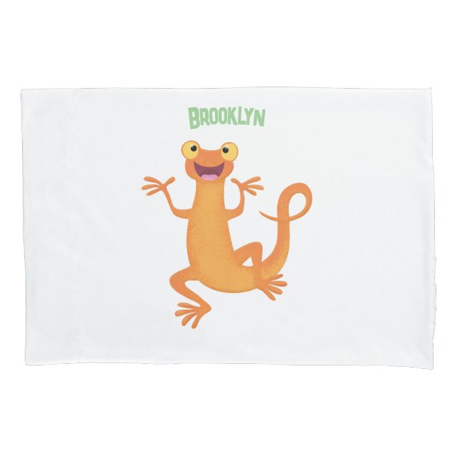 Funda De Cojín Un naranja alegre y lindo bailando (Anverso)