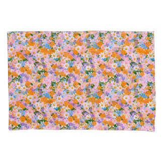 Funda De Cojín Un patrón continuo de flores coloridas
