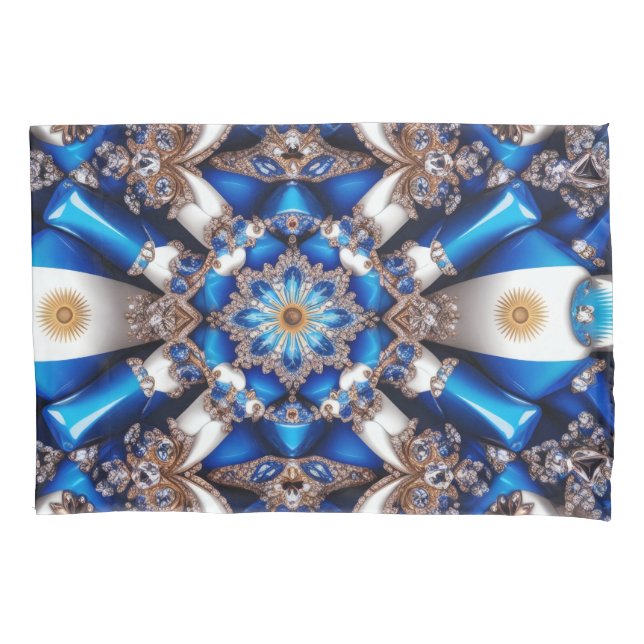 Funda De Cojín Una sola almohada con colores argentinos (Anverso)