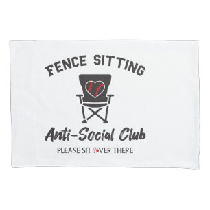 Funda De Cojín Unas vallas divertidas sentadas anti club social B