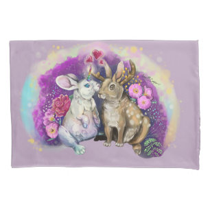 Funda De Cojín Unibunny Kisses Jackalope Amor mágico