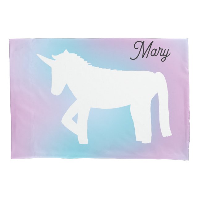 Funda De Cojín Unicornio de Arcoíris (Anverso)