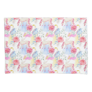 Funda De Cojín Unicornio de la acuarela y modelo de Pegaso
