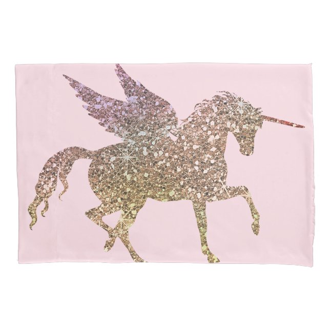 Funda de cojín Unicornio Pegasus Caballo Brillante (Anverso)