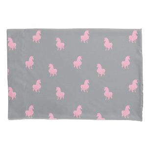 Funda De Cojín Unicornio rosa invisible en gris