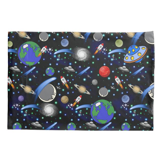 Funda De Cojín Universo de Galaxia - Planetas, estrellas, cometas (Reverso)