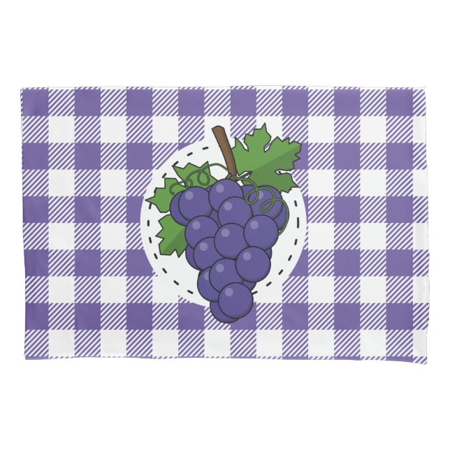 Funda De Cojín Uvas sobre la pasta de violeta blanca (Anverso-izquierdo)