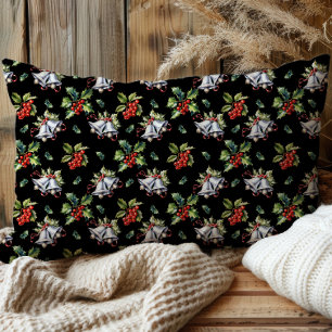 Funda De Cojín Vacaciones navideñas vírgenes, campanas plateadas 