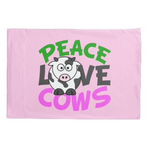 Funda De Cojín Vacas de amor por la paz (rosa)
