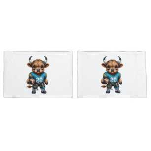 Funda De Cojín Vacas de las Tierras Altas y Fútbol Americano
