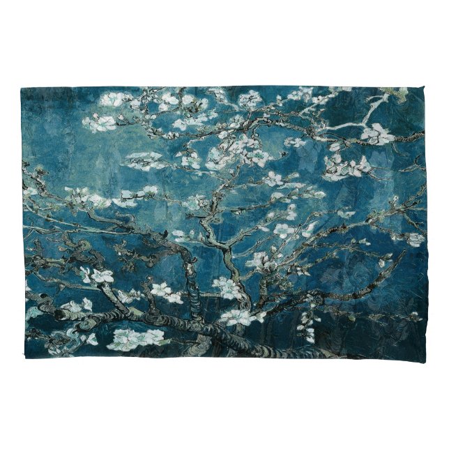Funda De Cojín Van Gogh Almond Blossoms Oscuro Verde azulado (Anverso)