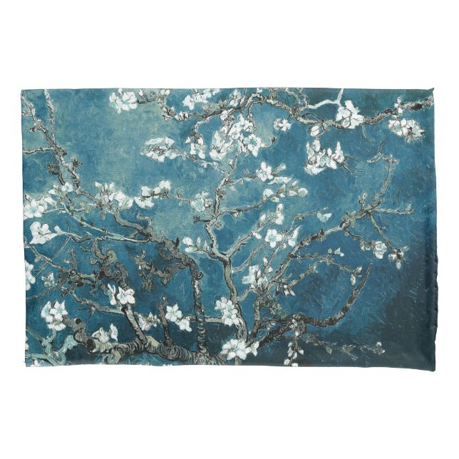 Funda De Cojín Van Gogh Almond Blossoms : Verde azulado oscuro (Anverso)